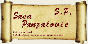 Saša Panzalović vizit kartica